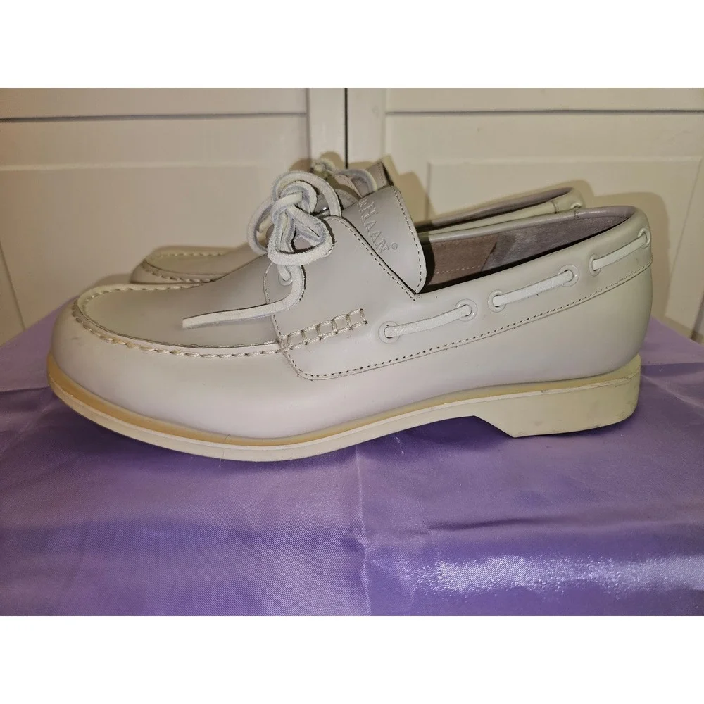 Cole Haan Resort‎ Mens 10.5 M Light Gray Leather Boat Shoes Loafers C00036